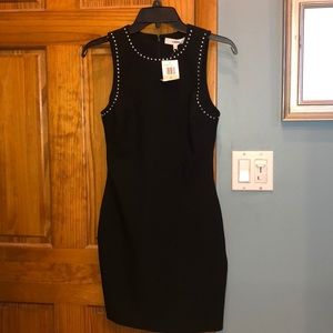 New LIKELY black mini sleeveless dress w studs